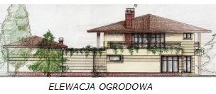 Projekty domw jednorodzinnych: Projekt domu<br>w Pruszkowie. Elewacja ogrodowa